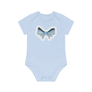 "Adorable Bow" - Baby Organic Short Sleeve Bodysuit