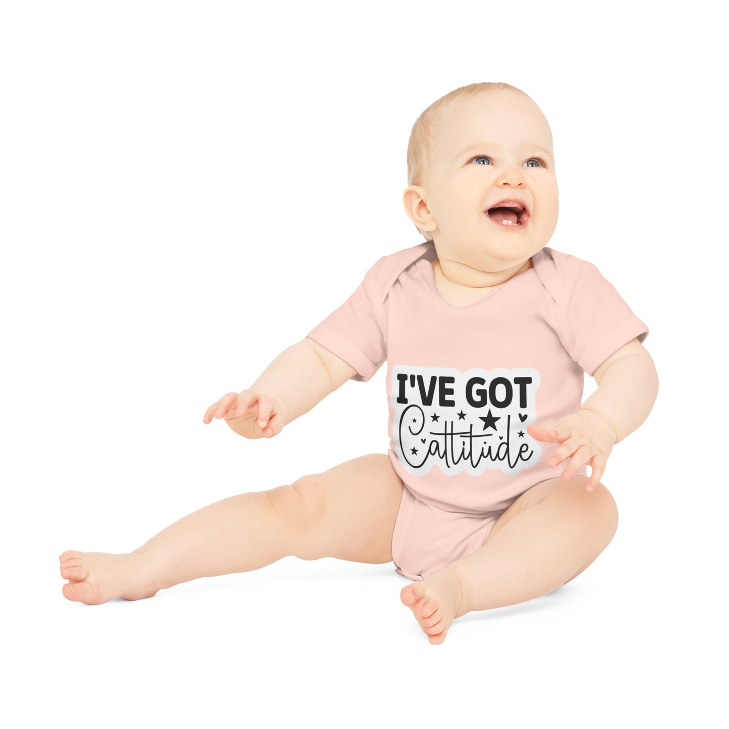 "I've got Cattitude" - Baby Organic Short Sleeve Bodysuit