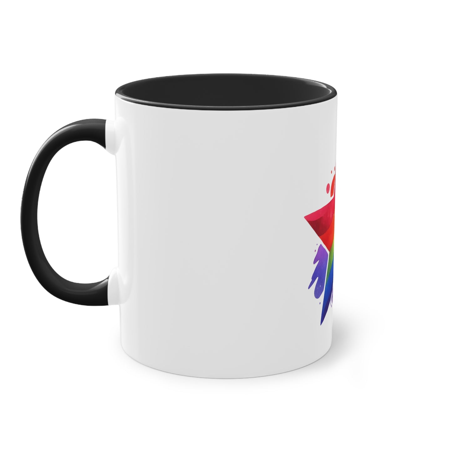 "Rainbow Pride Star" - Two Tone Mug