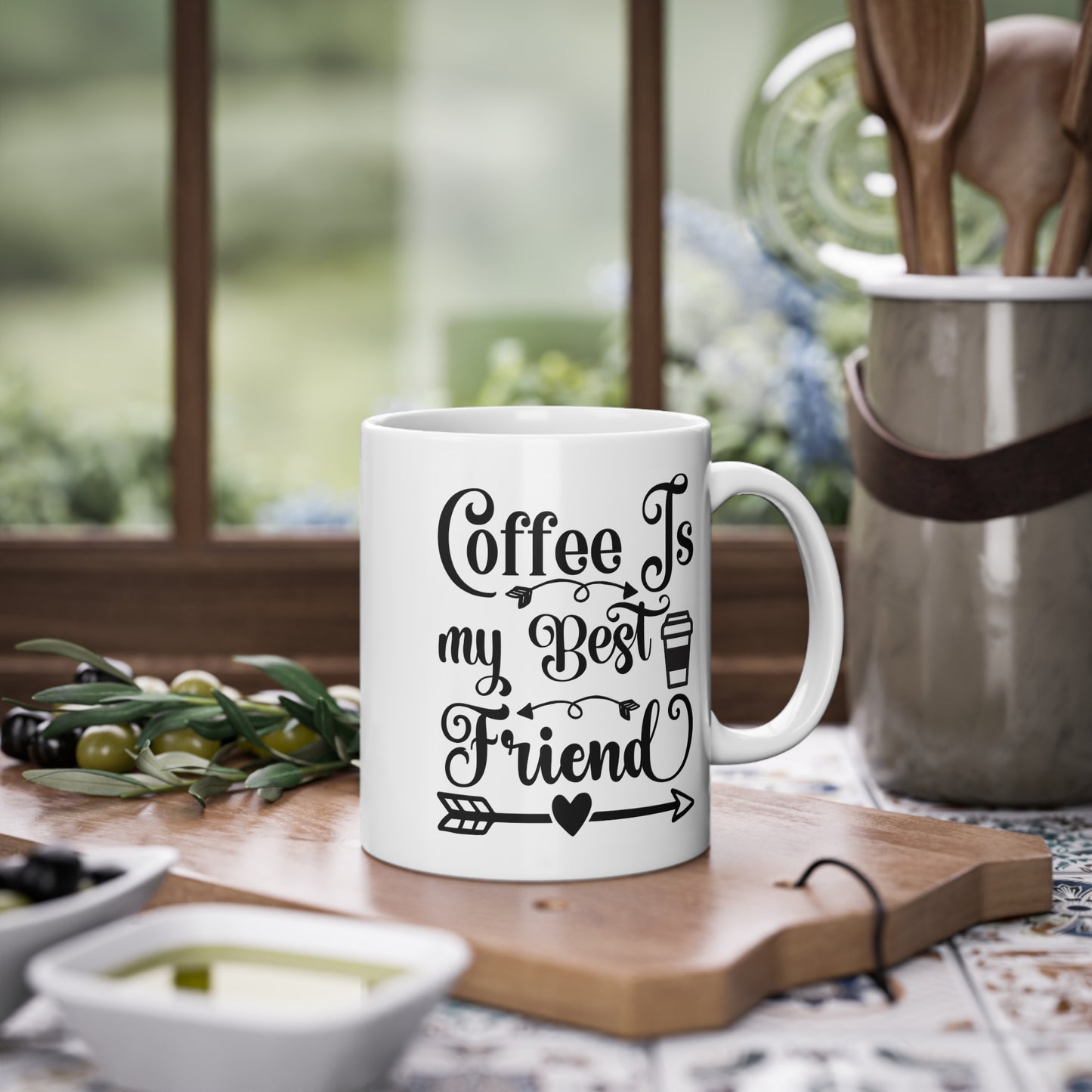 "Coffee is my best friend" - Ceramic 11oz Mug