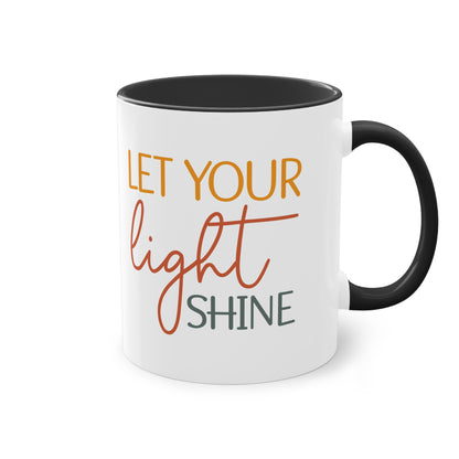 "Let your light shine" - Christian Quote - Two Tone Mug