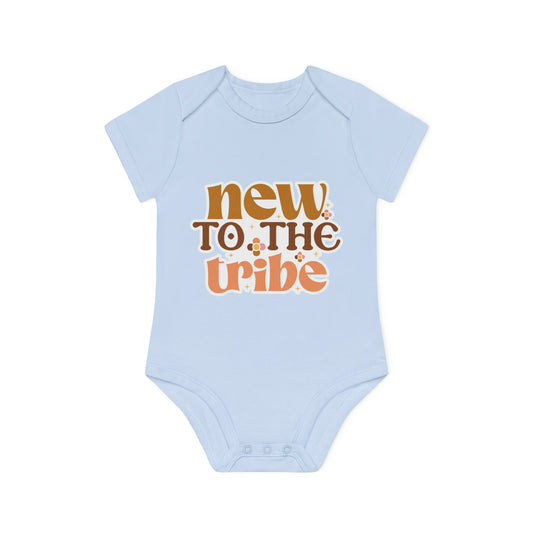 "New to the Tribe" - Adorable Baby Organic Short Sleeve Bodysuit