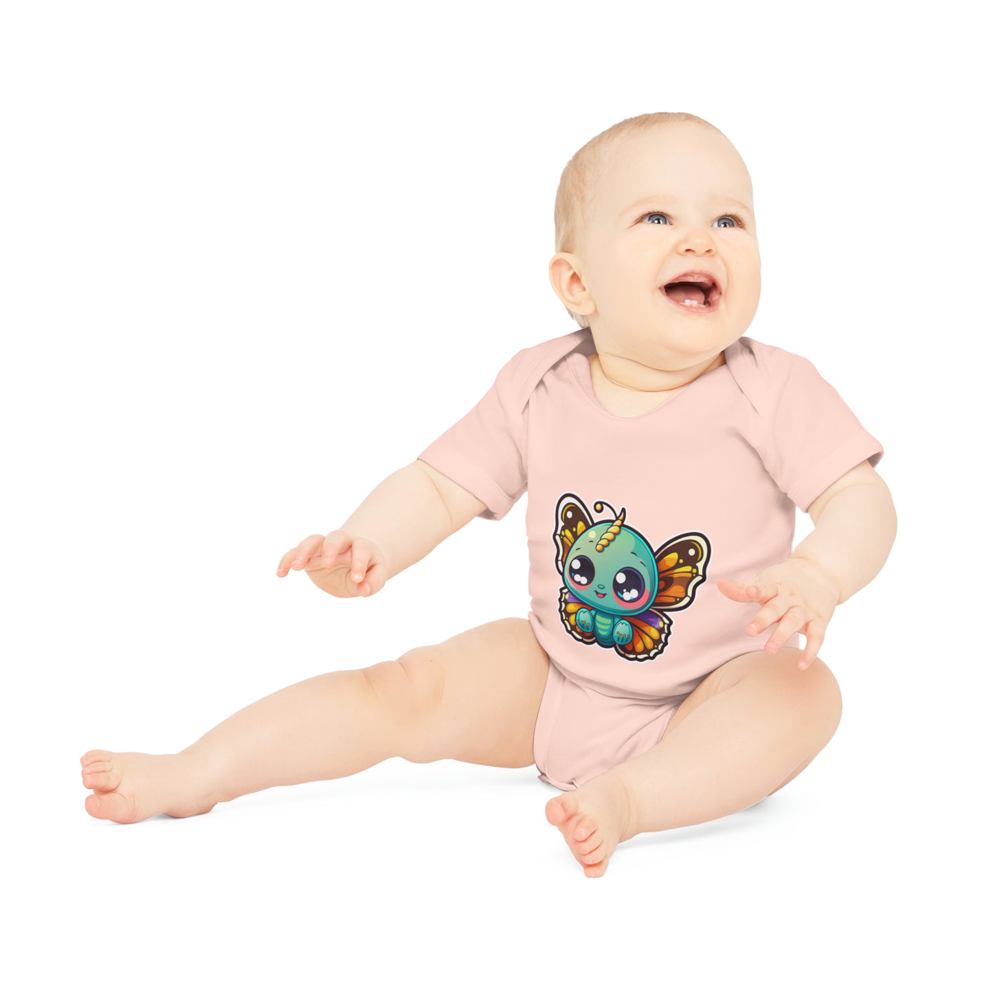 "Budding Beauty: Baby Organic Short Sleeve Bod- Baby Organic Short Sleeve Bodysuit