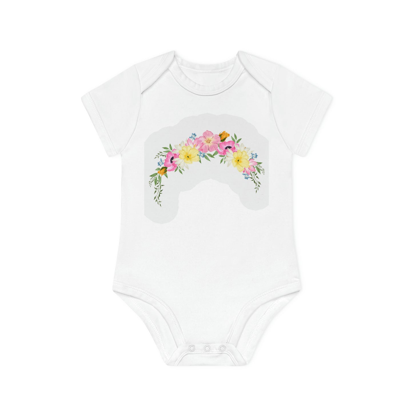 "Blooming Cutie Pie" - Baby Organic Short Sleeve Bodysuit