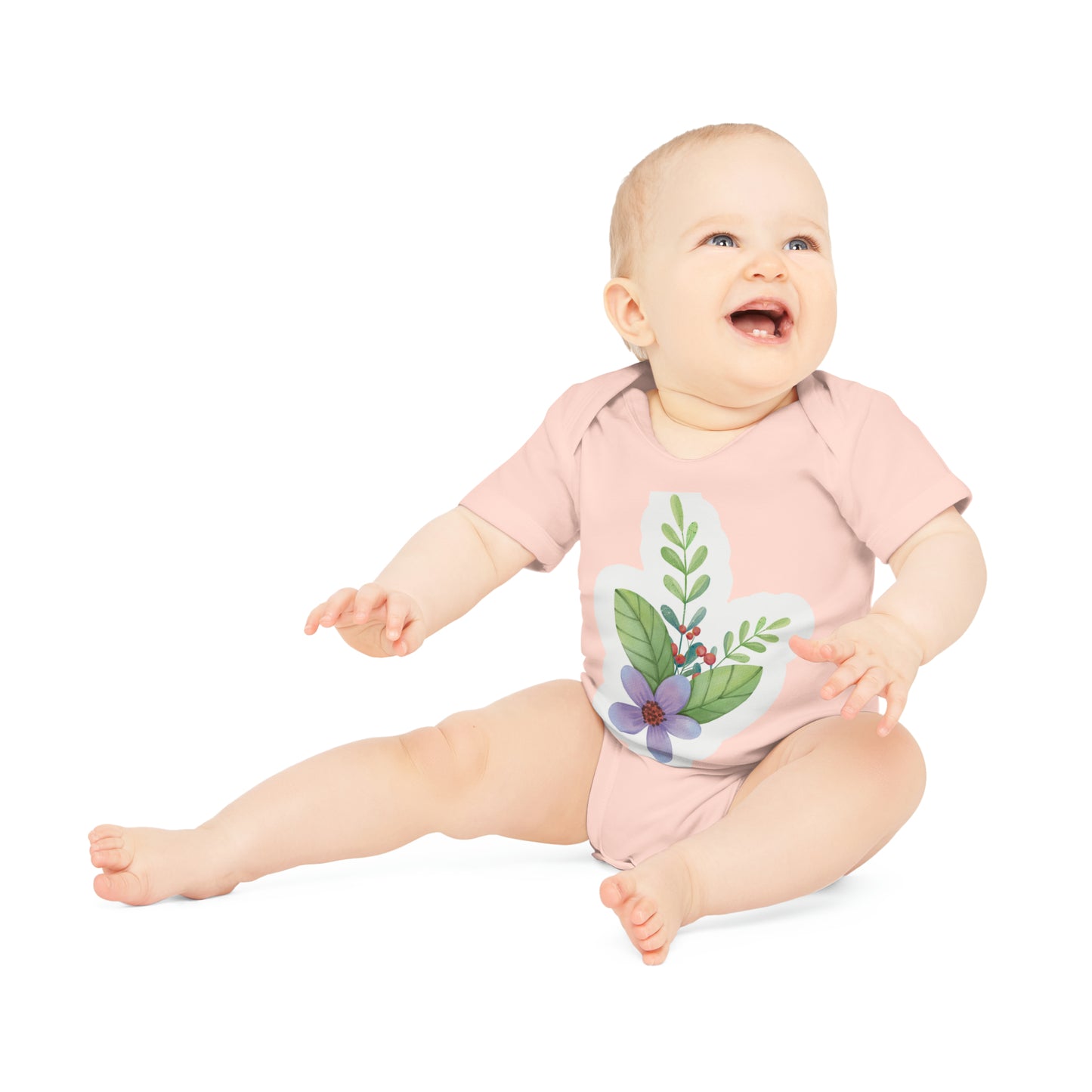 "Organic Comfort for Your Little One: Ad- Baby Organic Short Sleeve Bodysuit