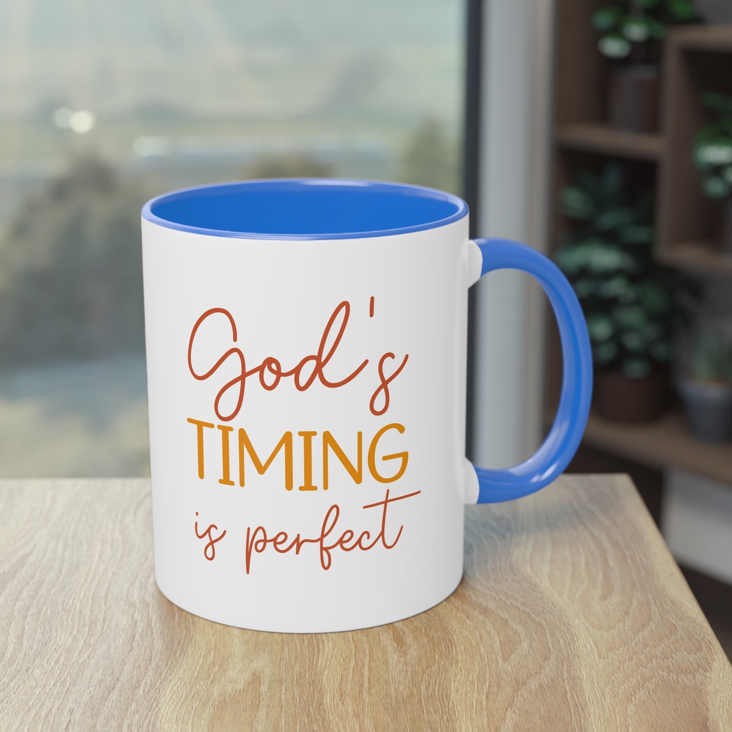 "God's timing is perfect" - Faith Quote - Two Tone Mug