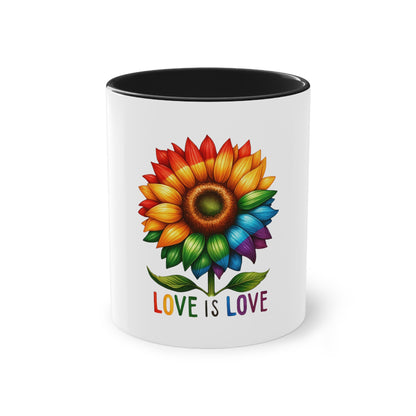 "Rainbow Flower" - Two Tone Mug