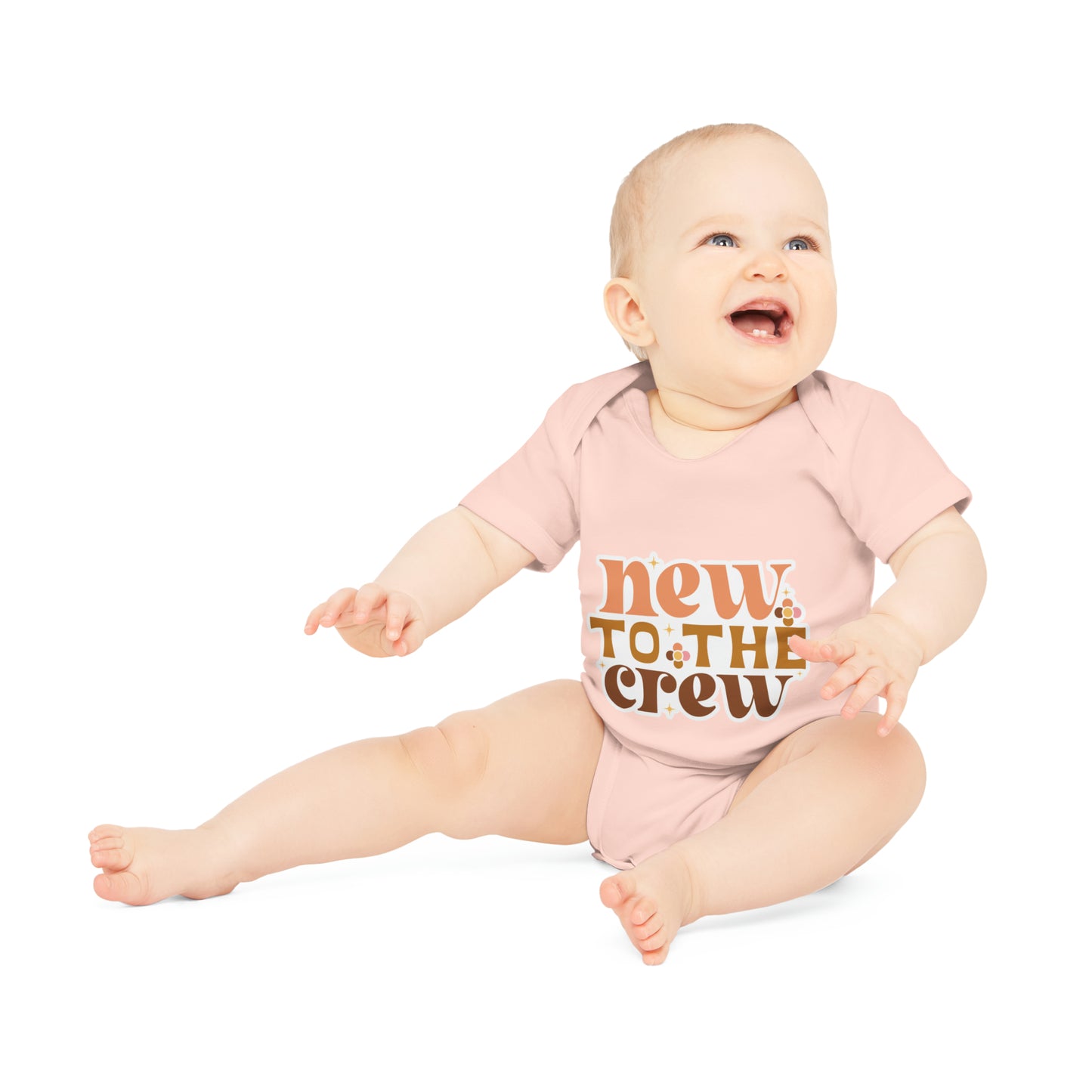 "New to the Crew" - Adorable Organic Short Sleeve Bodysuit