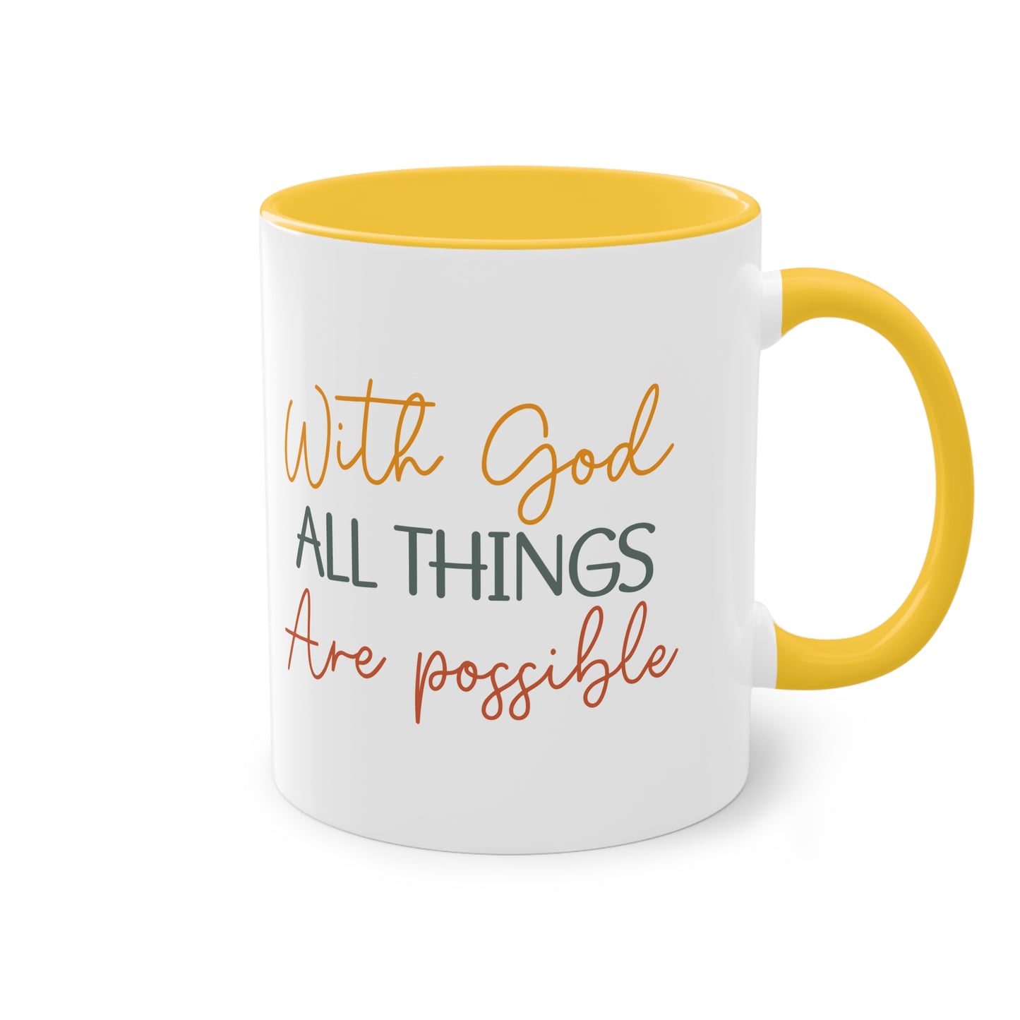 "Blessed Brew: With God All things are Possible" - Two Tone Mug