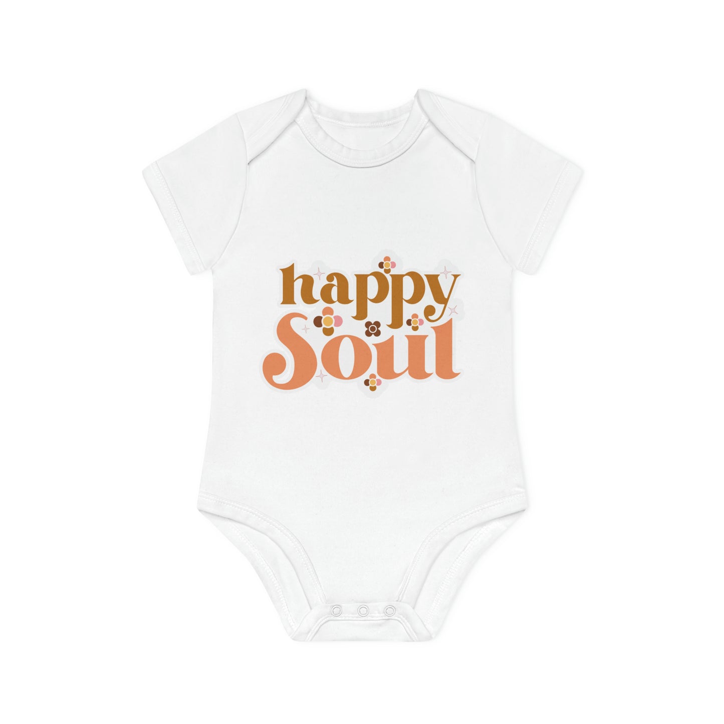 "Happy Soul" - Baby Organic Short Sleeve Bodysuit