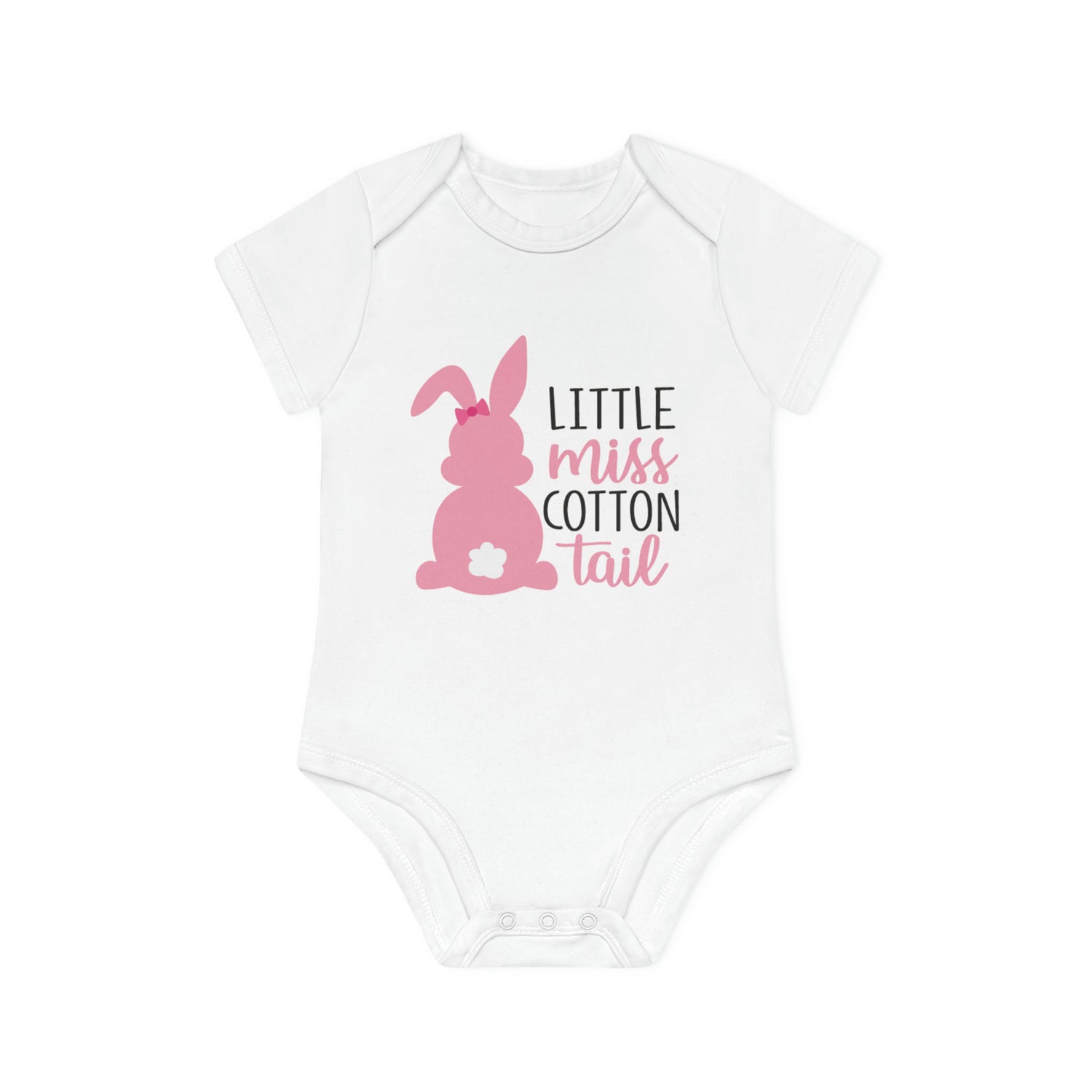 "Little Miss Cotton Tail" - Baby Organic Short Sleeve Bodysuit