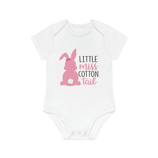 "Little Miss Cotton Tail" - Baby Organic Short Sleeve Bodysuit