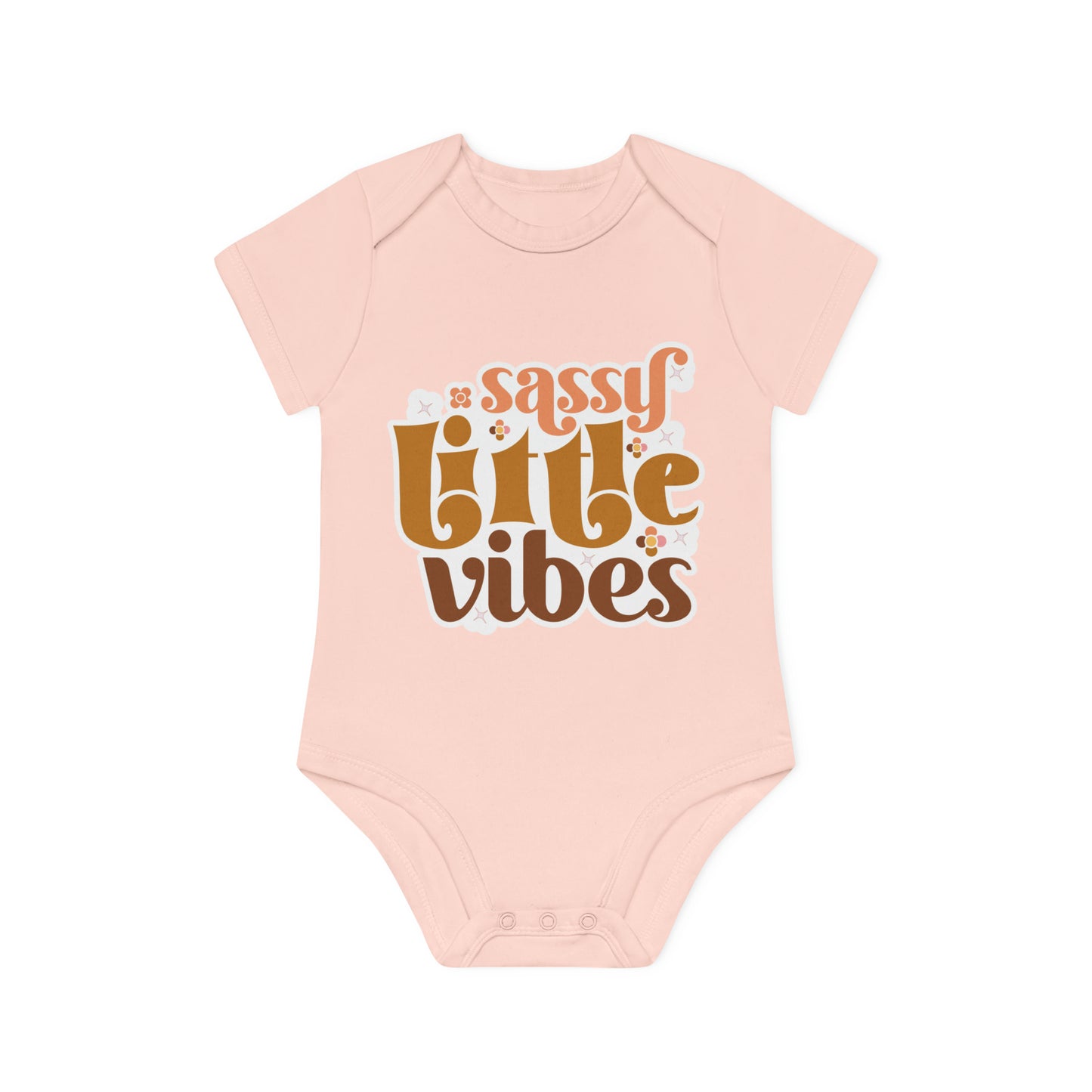 "Sassy Little Vibes" - Baby Organic Short Sleeve Bodysuit