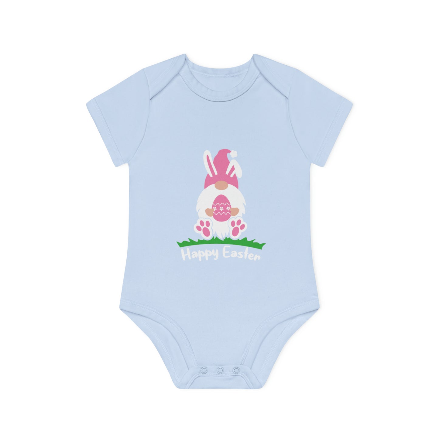 "Happy Easter" - Baby Organic Short Sleeve Bodysuit