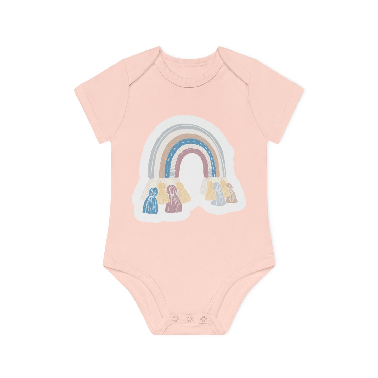 "Adorable Organic Baby Bodysuit with Ch- Baby Organic Short Sleeve Bodysuit