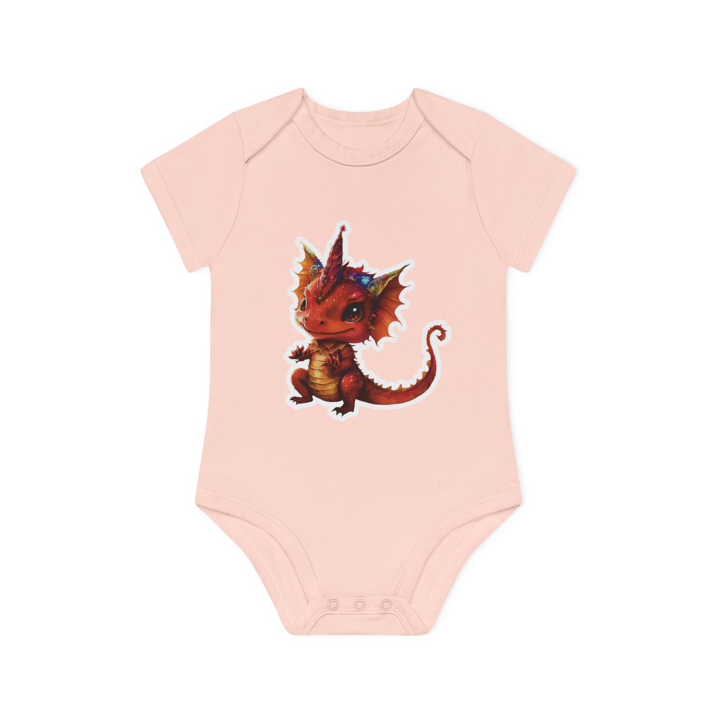 "Dragon Unicorn Cuteness" - Baby Organic Short Sleeve Bodysuit