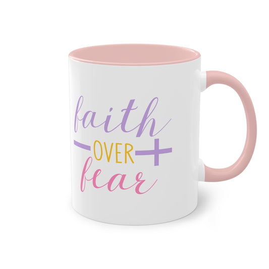 "Faith over Fear" - Christian Love - Two Tone Mug