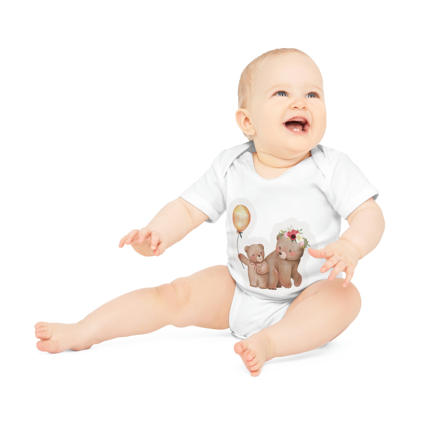 "Organic Cotton Baby Bodysuit – Ad- Baby Organic Short Sleeve Bodysuit