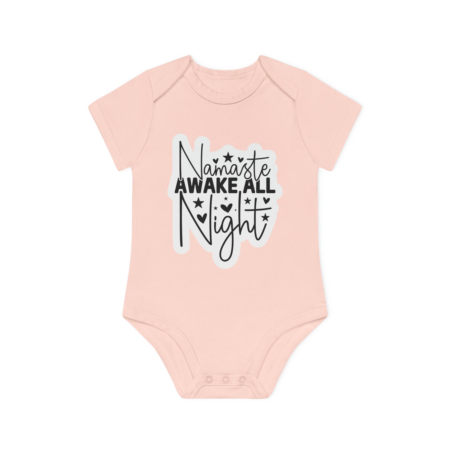 "Namaste Awake All Night" - Baby Organic Short Sleeve Bodysuit