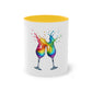 "Rainbow Pride Celebrate Love" - Two Tone Mug