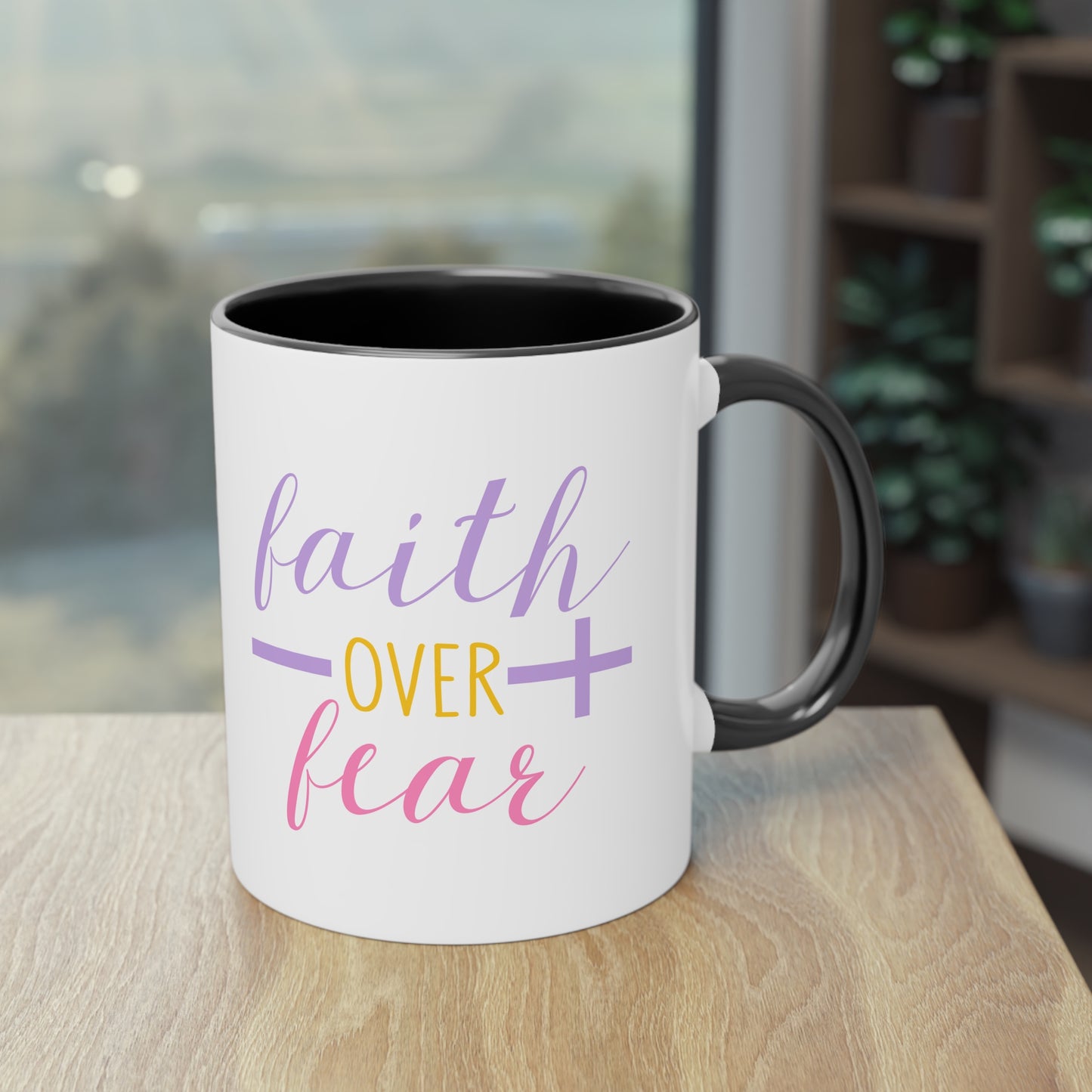 "Faith over Fear" - Christian Love - Two Tone Mug