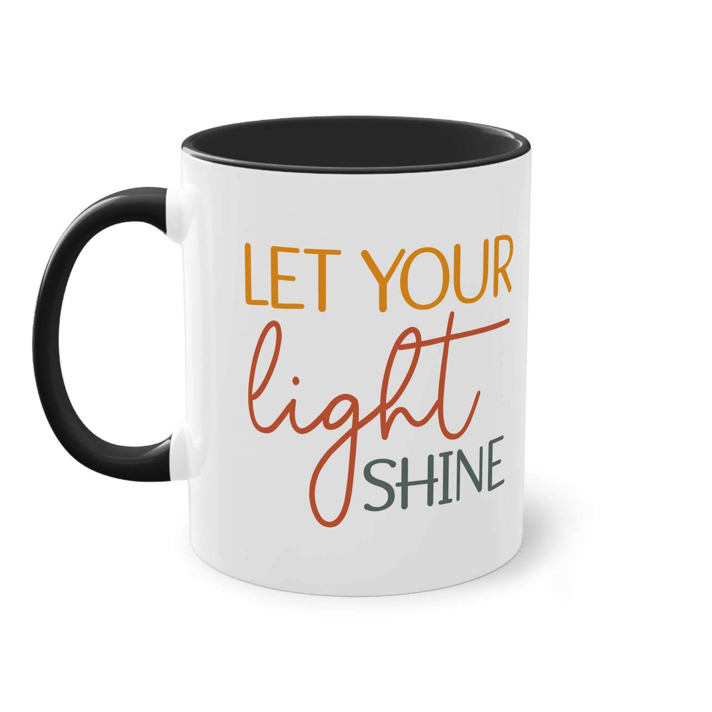 "Let your light shine" - Christian Quote - Two Tone Mug