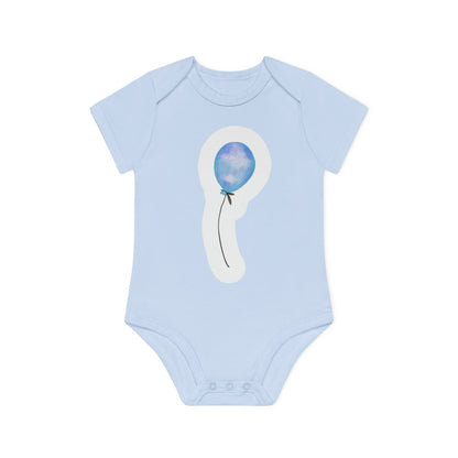 "Adorable Baby Balloon" - Baby Organic Short Sleeve Bodysuit