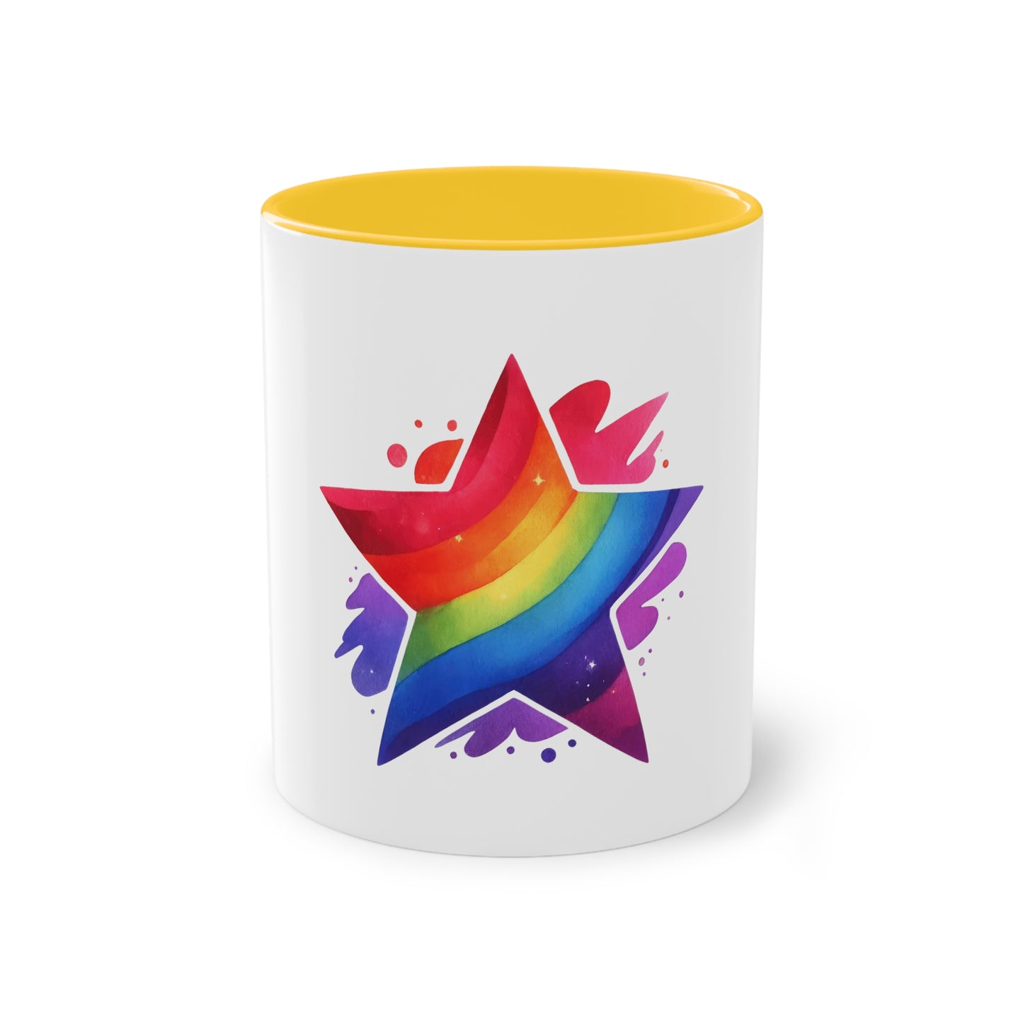 "Rainbow Pride Star" - Two Tone Mug