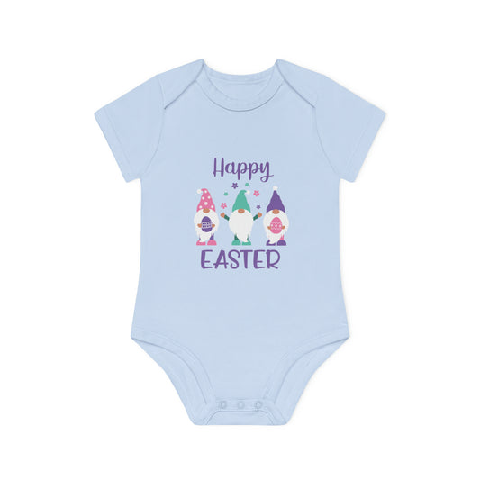 "Happy Easter" - Baby Organic Short Sleeve Bodysuit