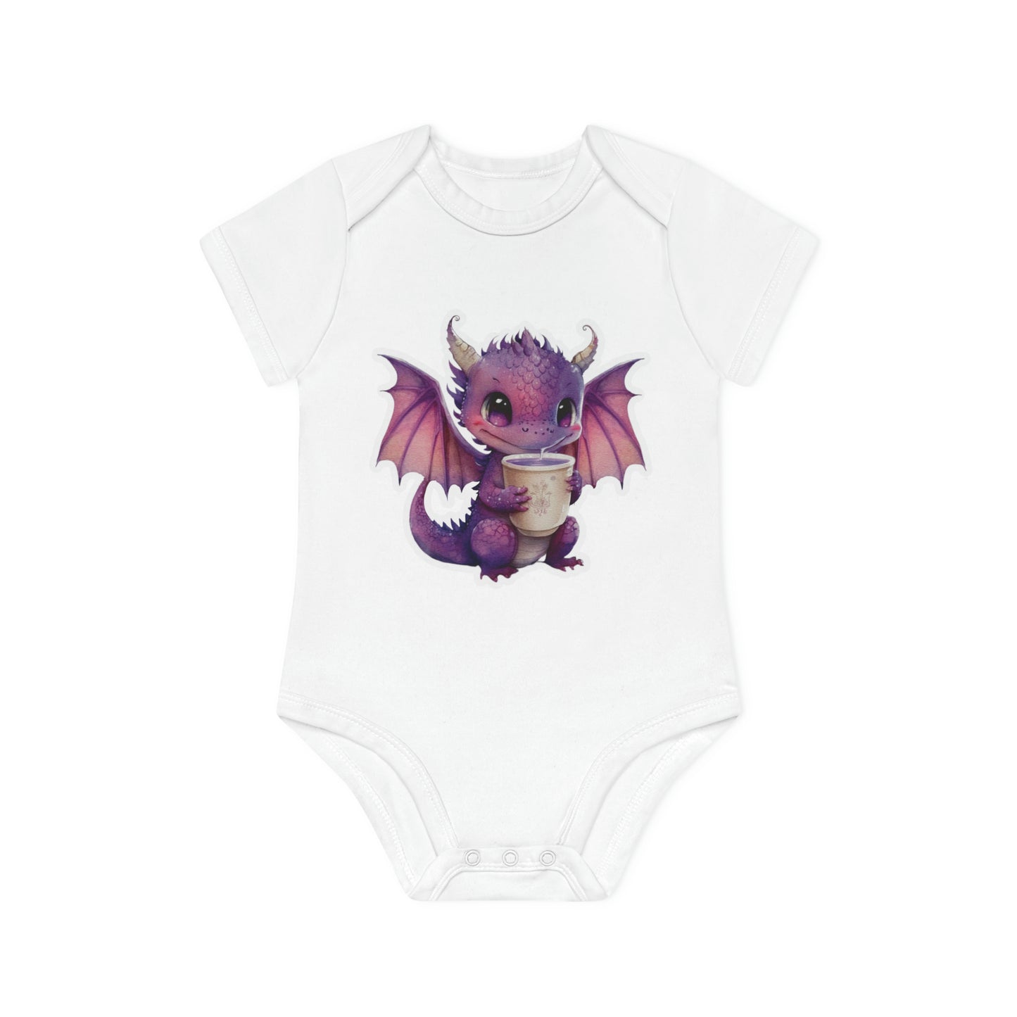 "Dragon Cutie Pie" - Baby Organic Short Sleeve Bodysuit