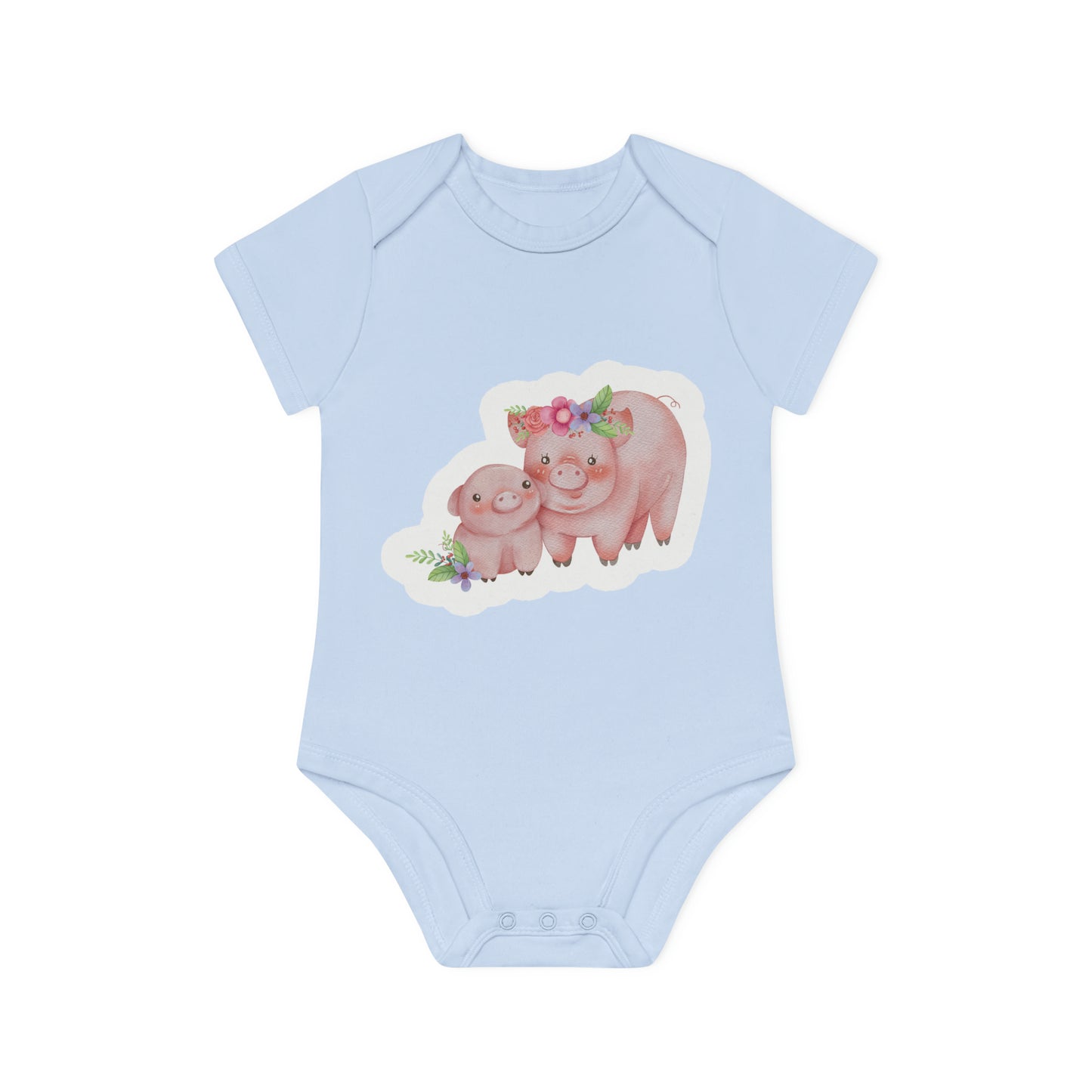 "Organic Baby Bodysuit - Adorable- Baby Organic Short Sleeve Bodysuit