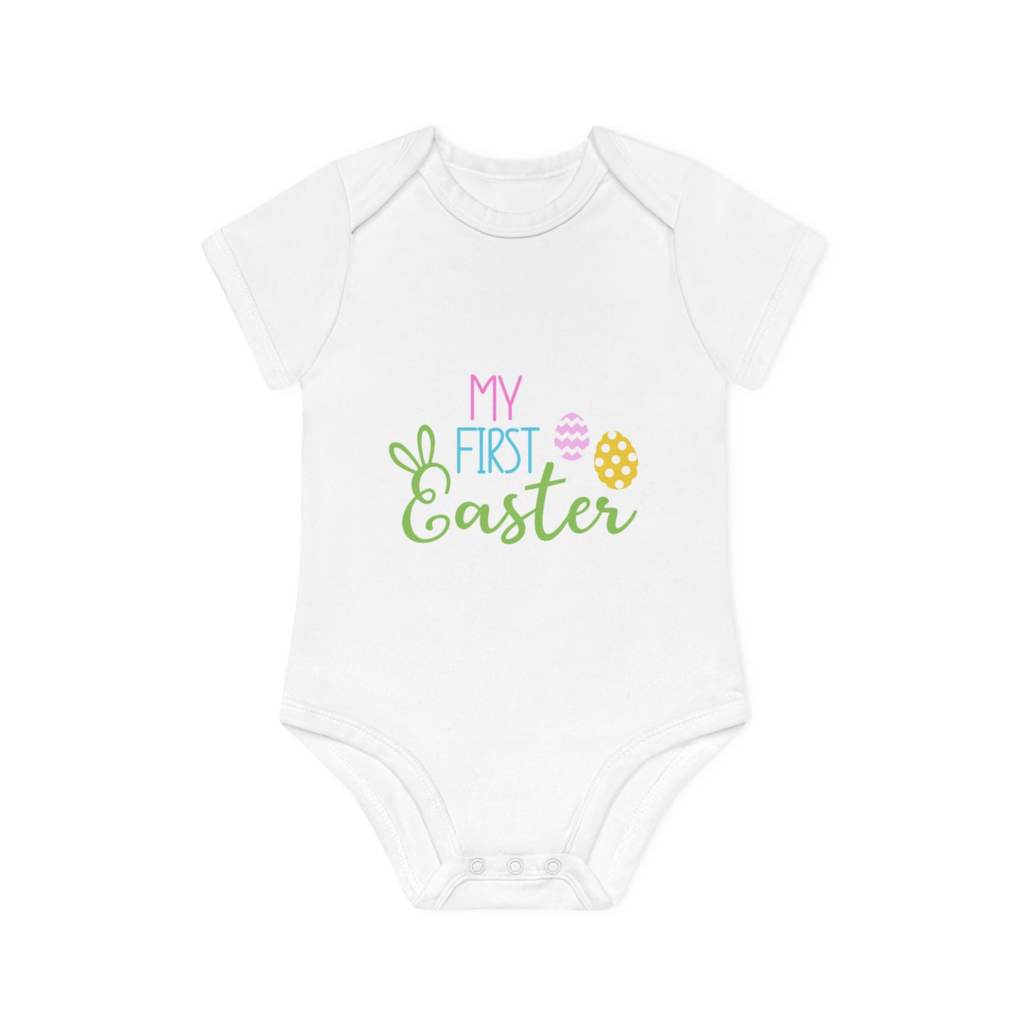 "My First Easter" - Baby Organic Short Sleeve Bodysuit