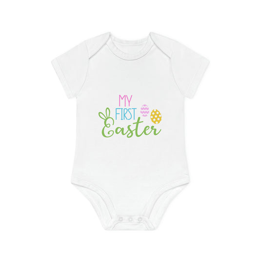 "My First Easter" - Baby Organic Short Sleeve Bodysuit