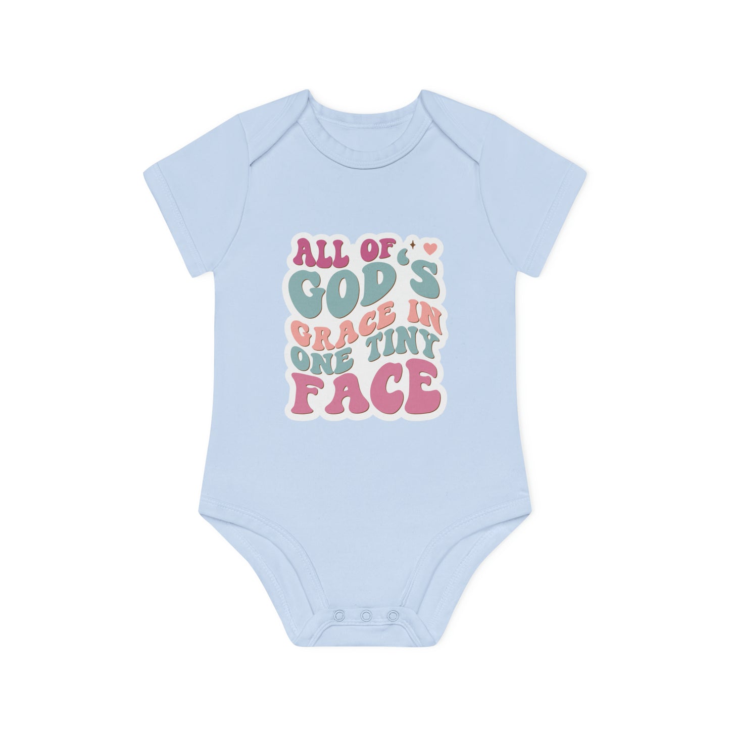 "Organic Cotton Baby Bodysuit with Ad- Baby Organic Short Sleeve Bodysuit