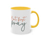 "But First, Pray" - Christian Love - Two Tone Mug