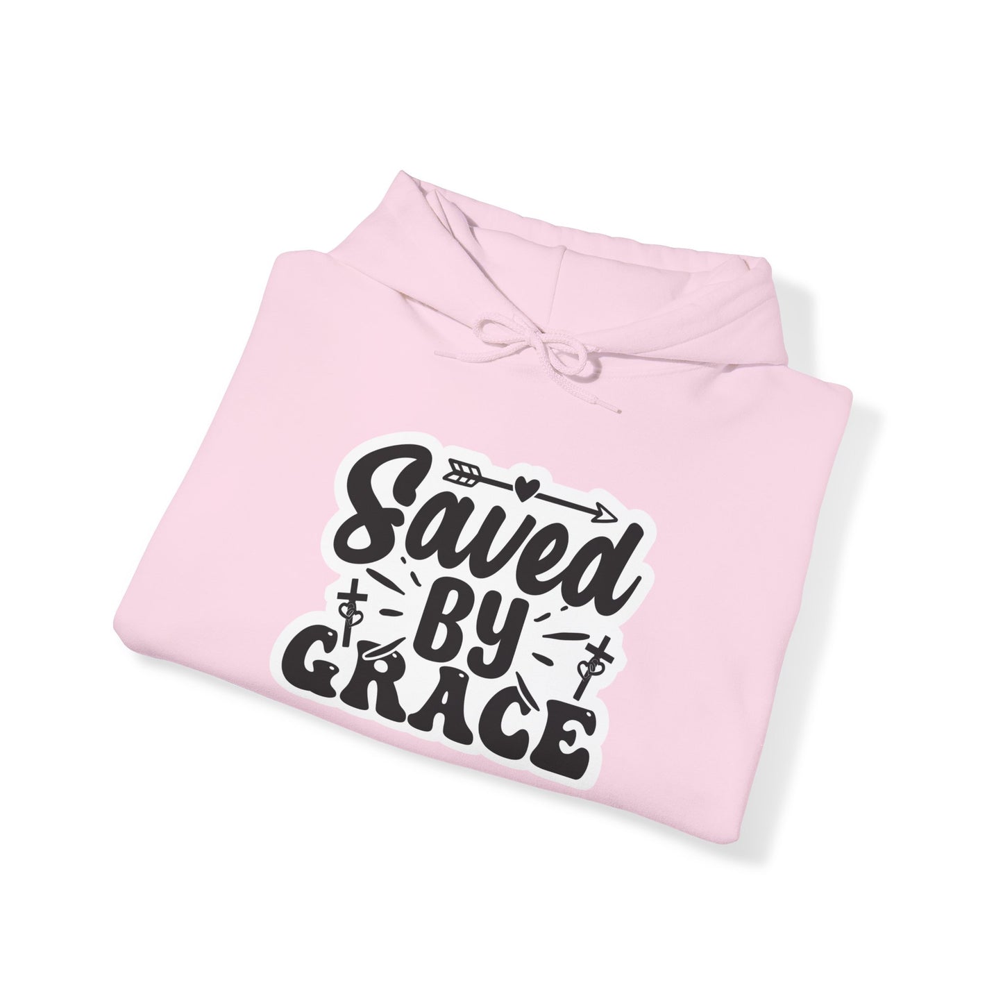 "Saved by Grace" - Blessed & Cozy: Christian Quote - Hoodie