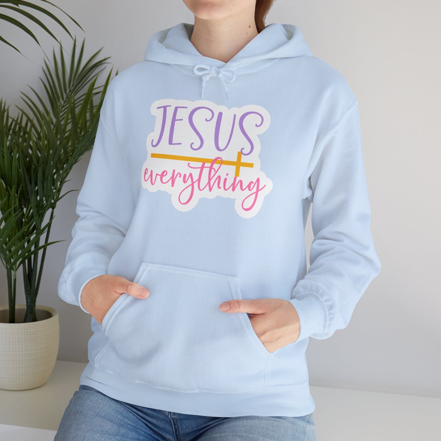 "Jesus is Everything" Faith-Inspired Hooded Sweatshirt - Hoodie