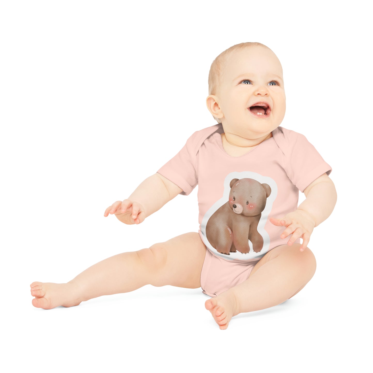 "Organic Baby Bodysuit: Adorable- Baby Organic Short Sleeve Bodysuit