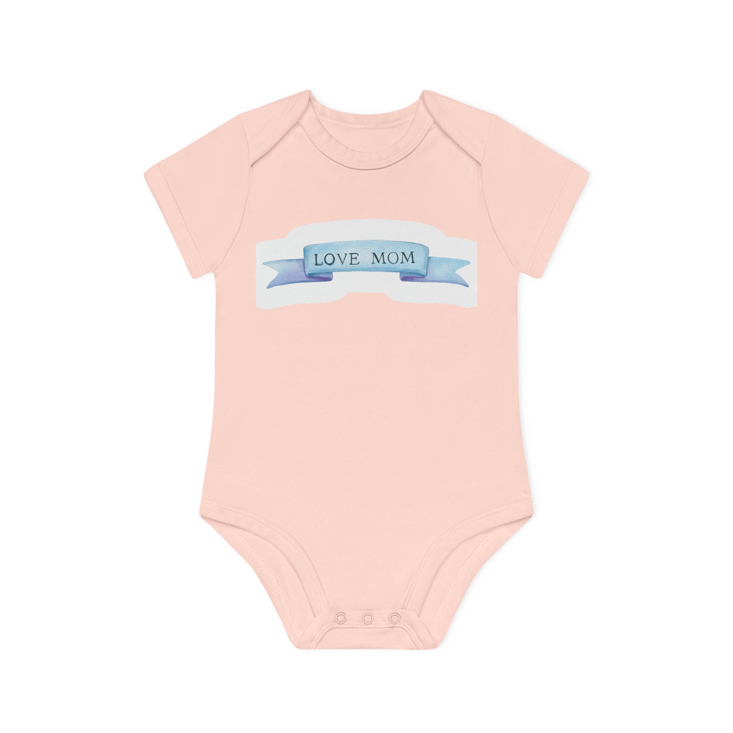 "Love Mom" - Baby Organic Short Sleeve Bodysuit