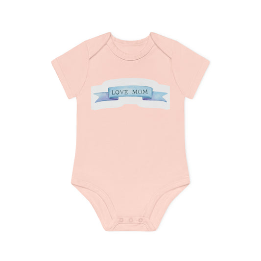 "Love Mom" - Baby Organic Short Sleeve Bodysuit