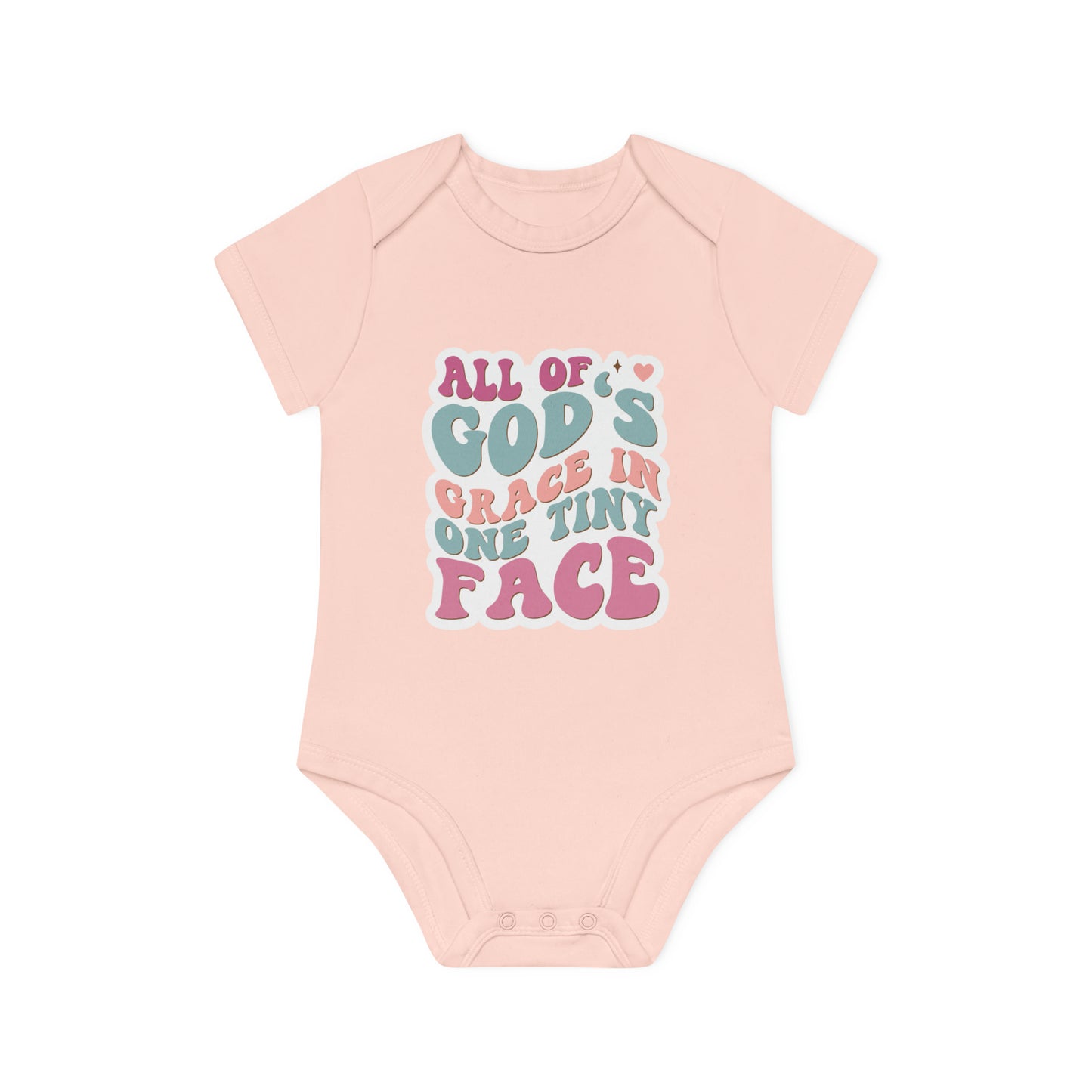 "Organic Cotton Baby Bodysuit with Ad- Baby Organic Short Sleeve Bodysuit