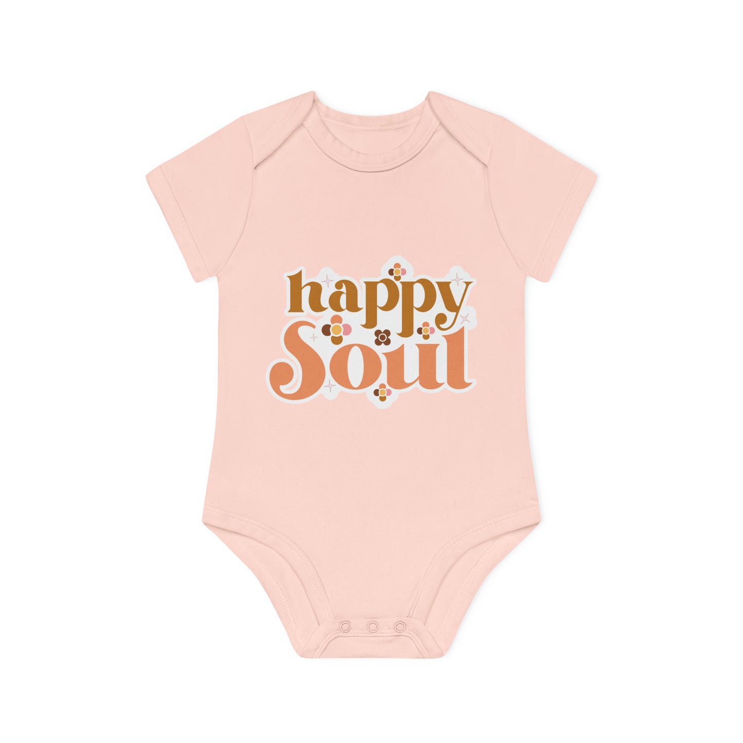 "Happy Soul" - Baby Organic Short Sleeve Bodysuit