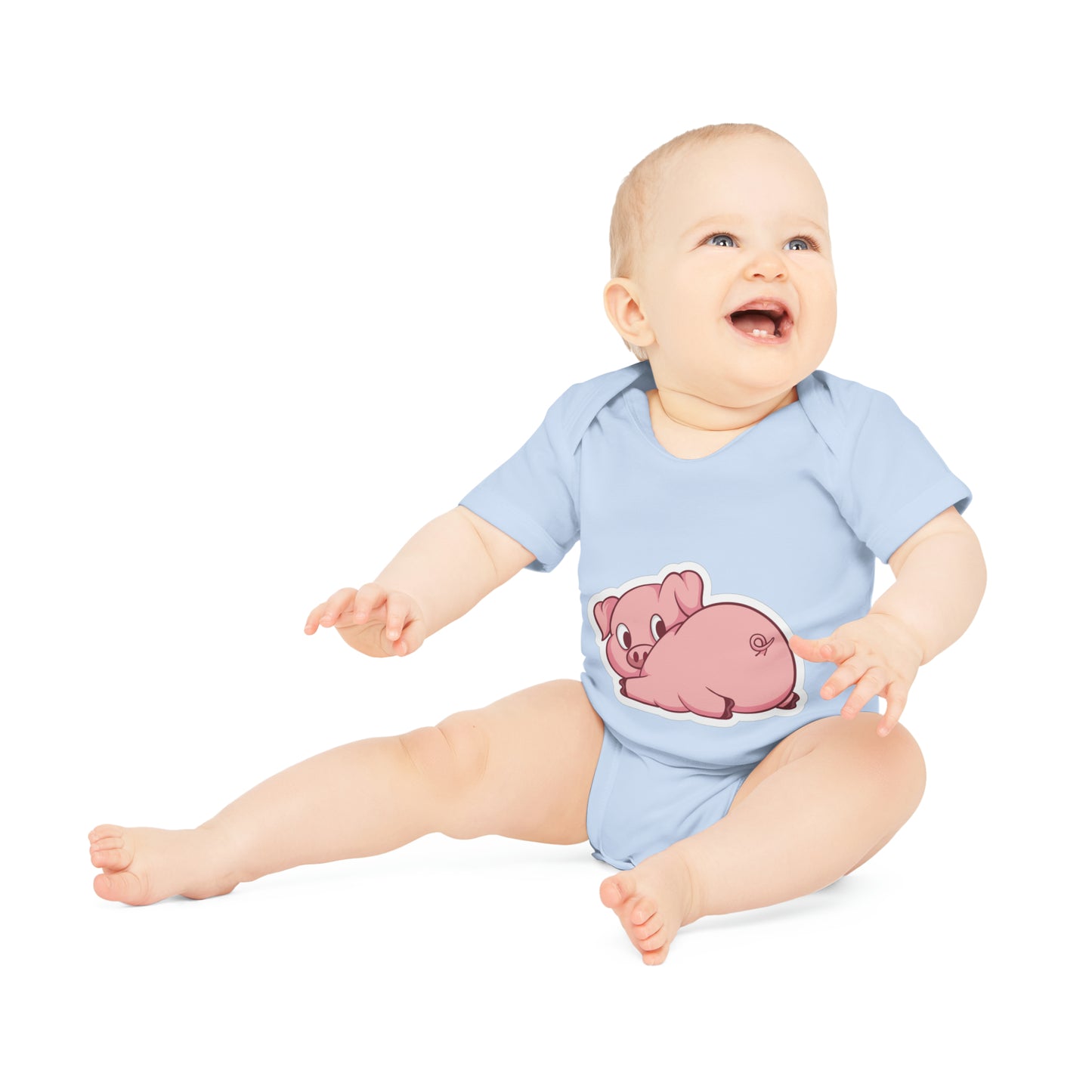 "Adorable Piggie" - Baby Organic Short Sleeve Bodysuit