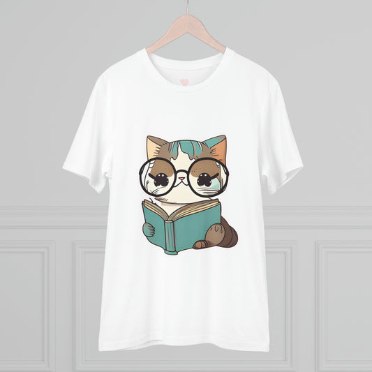 Bookworm Bliss: Kitty Book Graphic Tee - T-Shirt