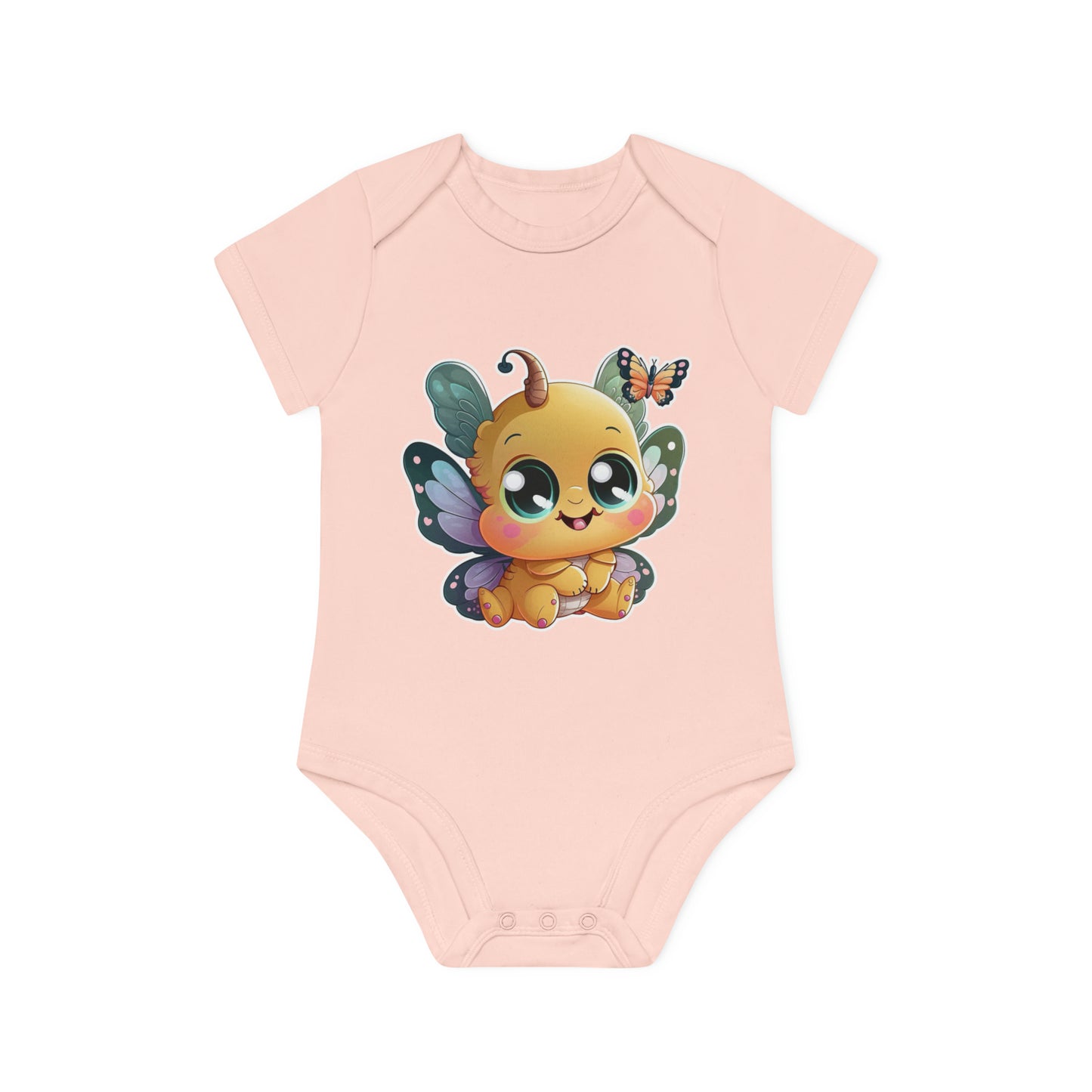 "Organic Adorable: Cute Design Baby Short- Baby Organic Short Sleeve Bodysuit