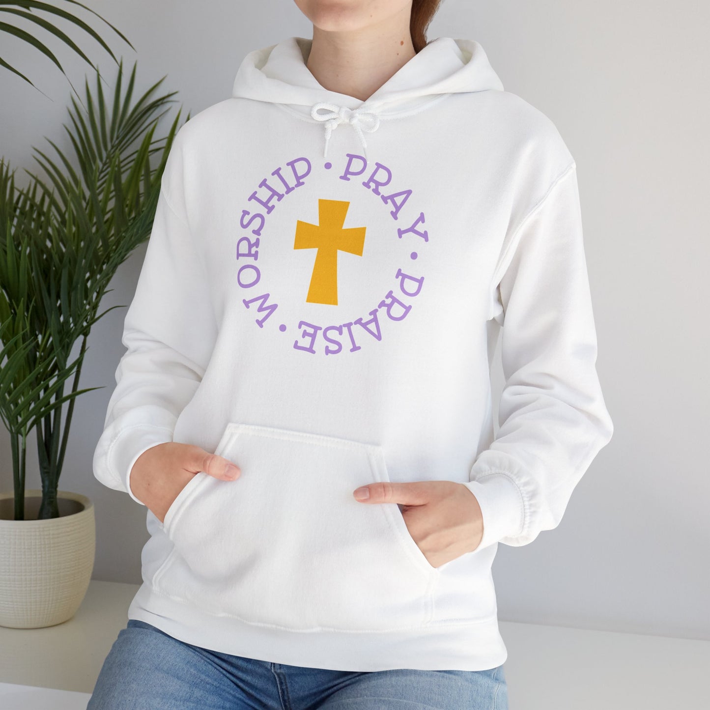 "Worship, Pray, Praise" - Christian Quote - Hoodie