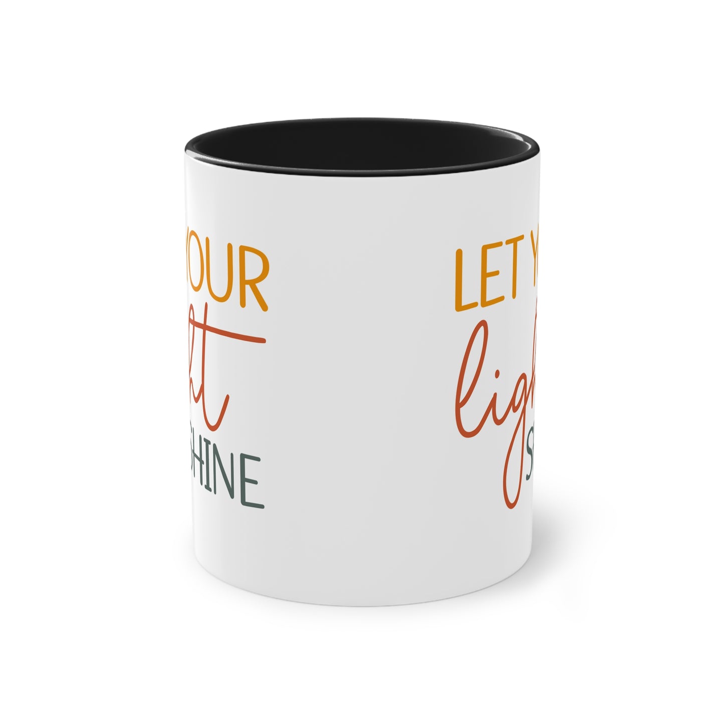 "Let your light shine" - Christian Quote - Two Tone Mug