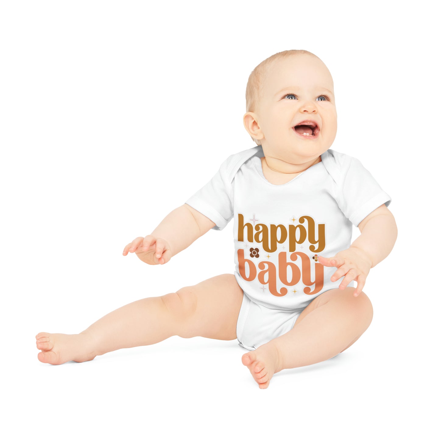 "Happy Baby" - Baby Organic Short Sleeve Bodysuit