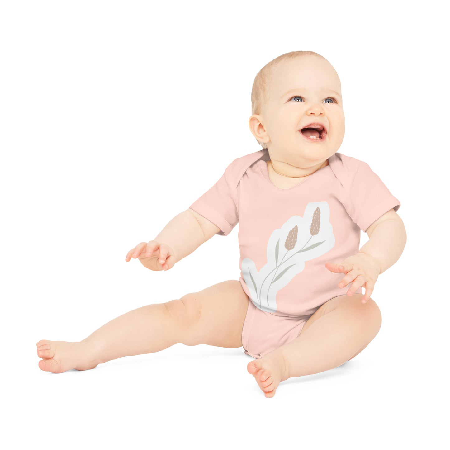 "Organic Cotton Baby Bodysuit: Ad- Baby Organic Short Sleeve Bodysuit