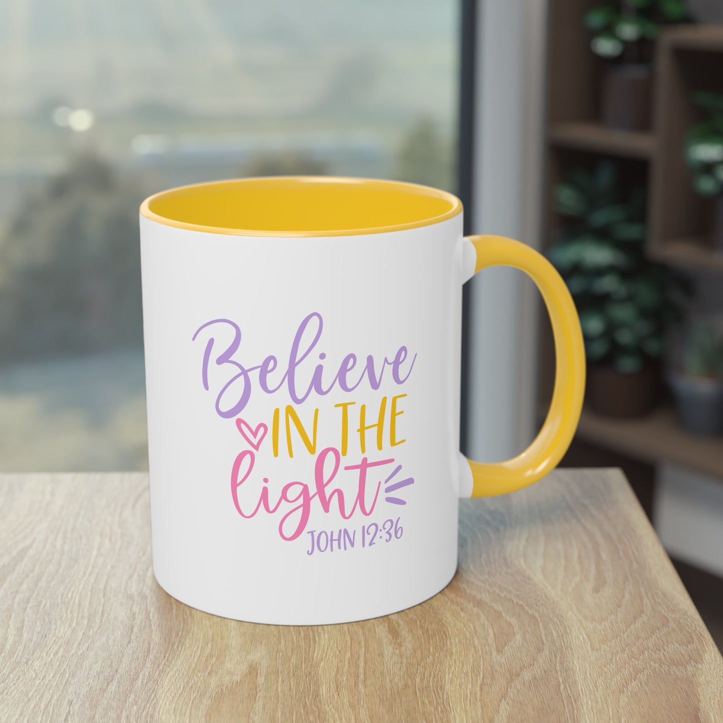 "Believe in the Light" - Christian Love - Two Tone Mug